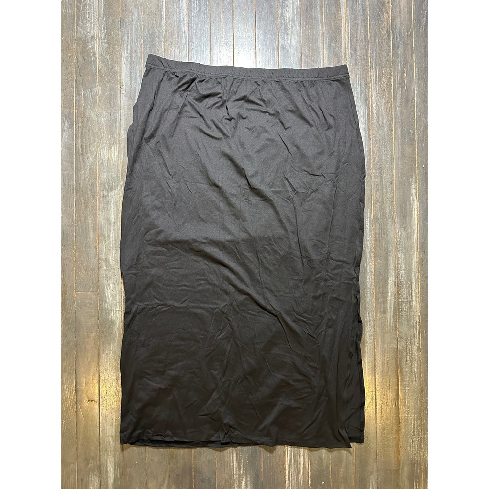 SHEIN Black Side Slit Maxi Skirt Elastic Waist Stretchy Long Bodycon Skirt